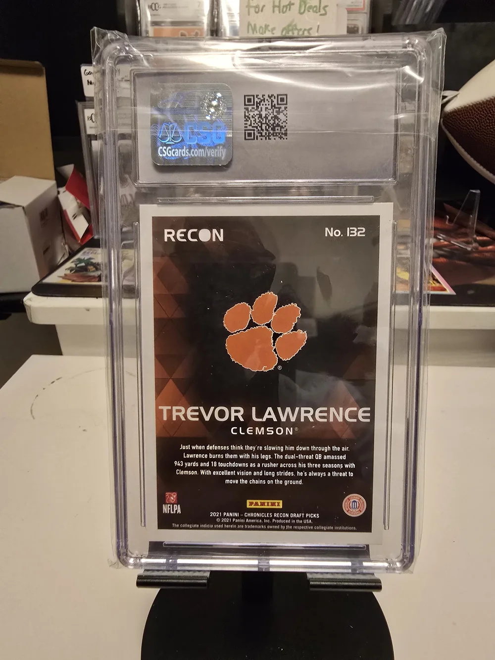 Panini Recon Trading Card - White, Orange, Black